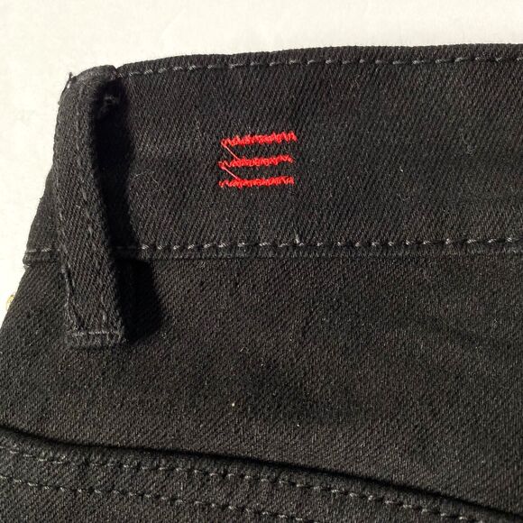 Industrial Indigo Jeans Mens W 32 x L 32 Black Denim Rhinestones Straight NWOT - Picture 12 of 16